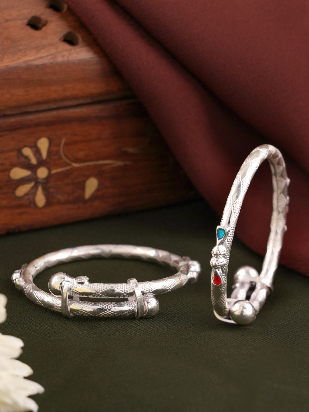 Silver Chandi Adjustable Baby Kada