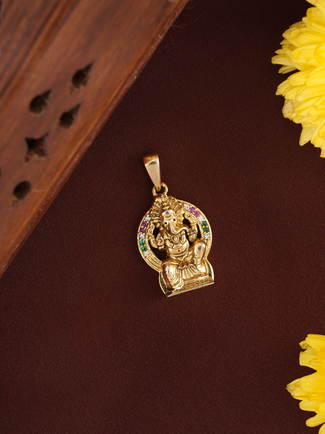 Delightful Ganapathy Gold Plated Pendant