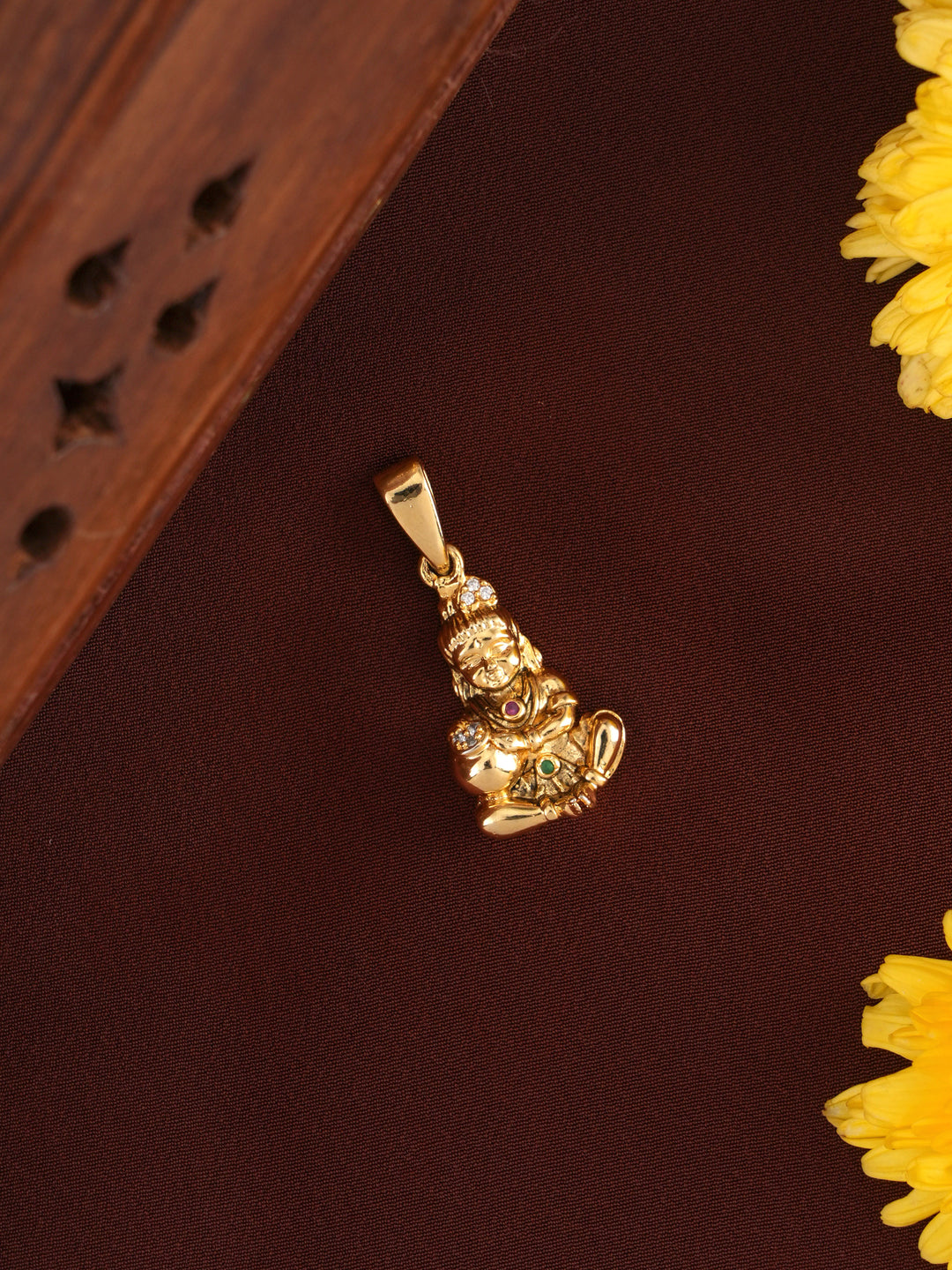 Lord Krishna with Pot Gold Plated Pendant