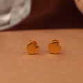 Minimal Heart Design Gold Side Stud