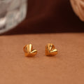 Cute Heart Design Gold Side Stud