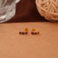 Cluster Vibrant Stone Gold Side Stud