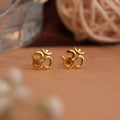 Minimalist OM Symbol Gold Side Stud