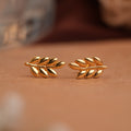 Contemporary Leaf Gold Side Stud