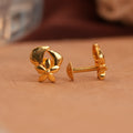 Small flower bud design gold side stud