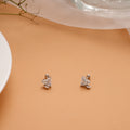 Trendy Crystal Cluster Design Silver Koppu