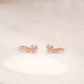 Fancy Cluster Stone Silver Rose Gold Climbers