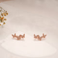 Pretty Triple Butterfly Silver Rose Gold Climber