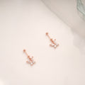 Sparkling Silver Rose Gold Crystal Butterfly Koppu