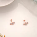 Stylish Triple Daisy Floral Silver Rose Gold Koppu
