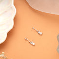Minimalist Pearl Drop Stone Silver Koppu