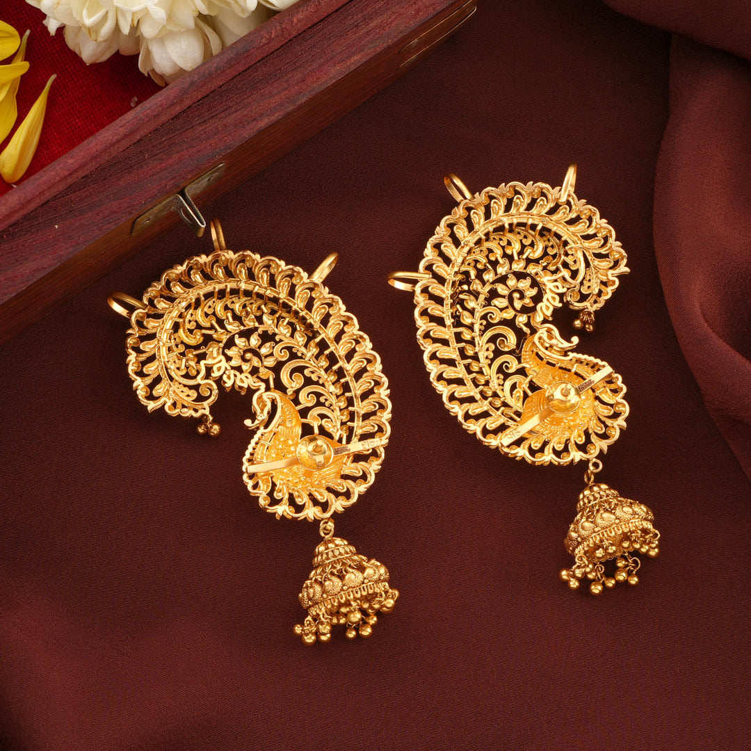Unique Peacock Style Gold Ear Cuff