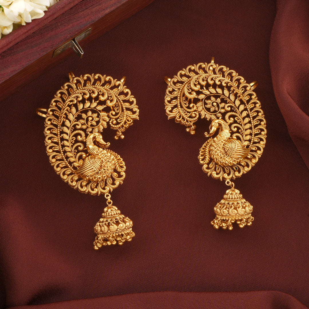 Unique Peacock Style Gold Ear Cuff