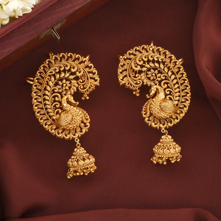 Unique Peacock Style Gold Ear Cuff