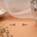 Tiny Charm Floral Design Silver Ear Climbers
