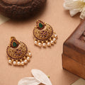Crescent Moon Chand Bali Design Golden Earrings