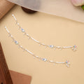 Regal Peacock Stone Drops Silver Anklet