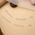 Classic Halo Pattern Stone Silver Anklet