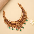 Traditional Ruby Stone Lakshmi Golden Necklace