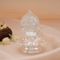 Divine Gaja Lakshmi with Lotus Base Silver Vilaku