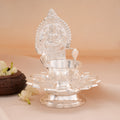 Godess Gaja Lakshmi Bold Silver Plate Base Vilaku