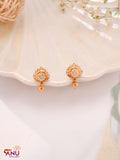 Round Brass Drop Design Diamond Stud