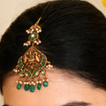 Antique Silver Emerald Lakshmi Tikka