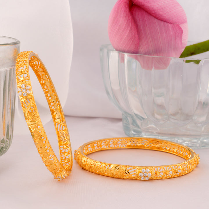 Sparkling Gold-Plated Dubai Bangles