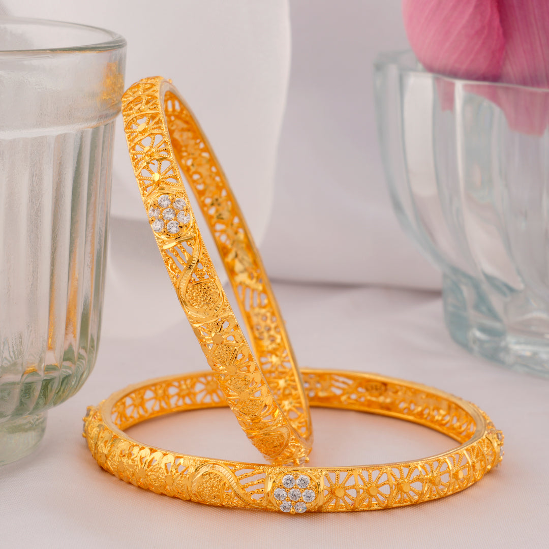 Sparkling Gold-Plated Dubai Bangles