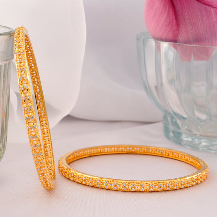 Cubic Zirconia Gold-Plated Bangle