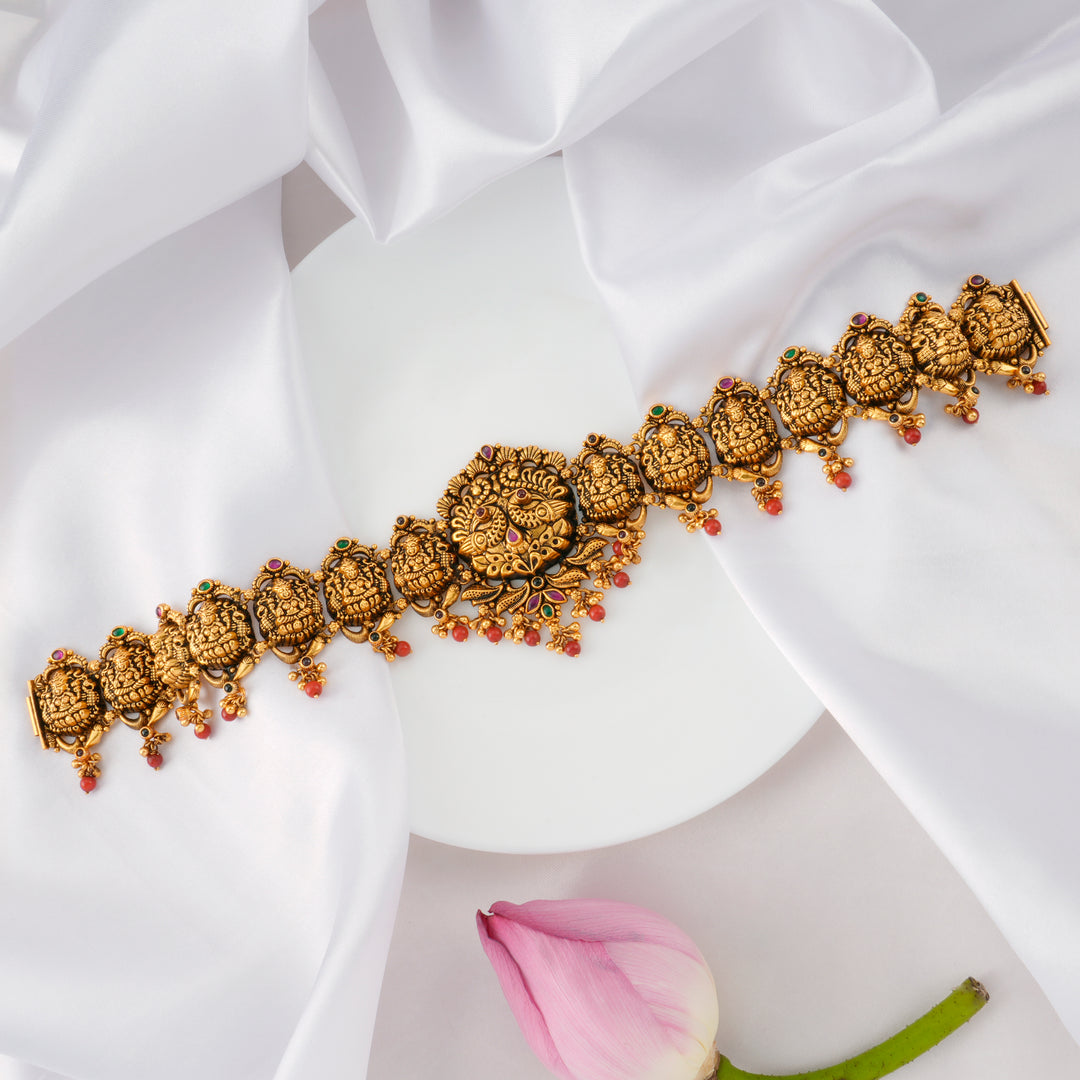 Devotional Lakshmi Gold Plated Oddiyanam