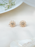 Sunburst Petal Diamond Stud