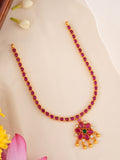 Kempu Ruby Stone Gold Plated Necklace
