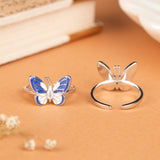 Bliss Blue and White Silver Butterfly Fancy Metti
