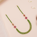 Emerald Green Two-Layer Ruby Flower Haram