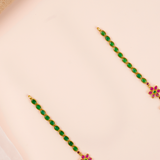 Emerald Green Two-Layer Ruby Flower Haram