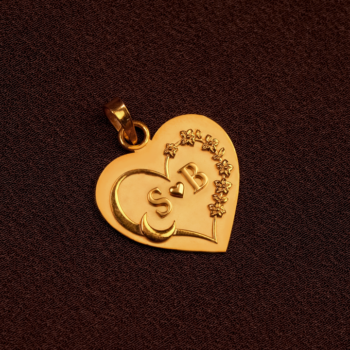 Customised Fingerprint Initial Gold Pendant