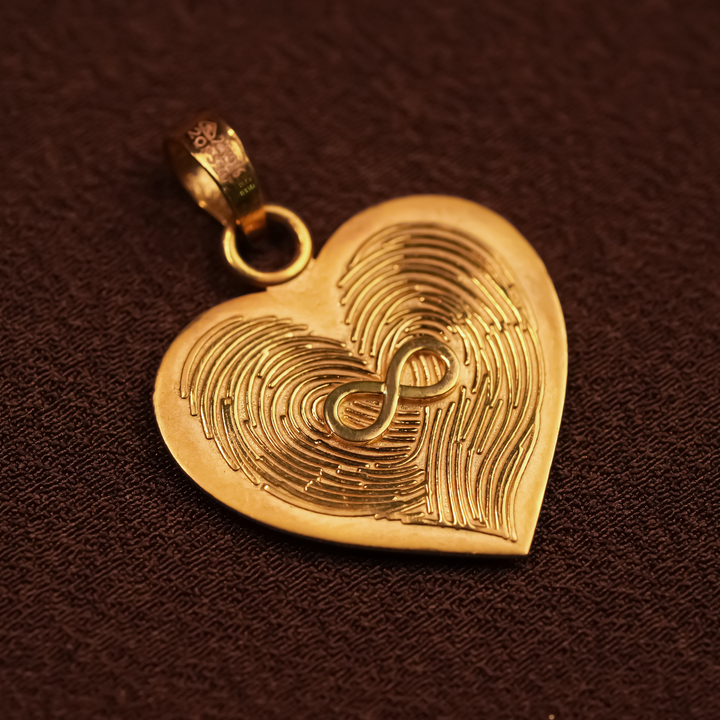 Customised Fingerprint Initial Gold Pendant