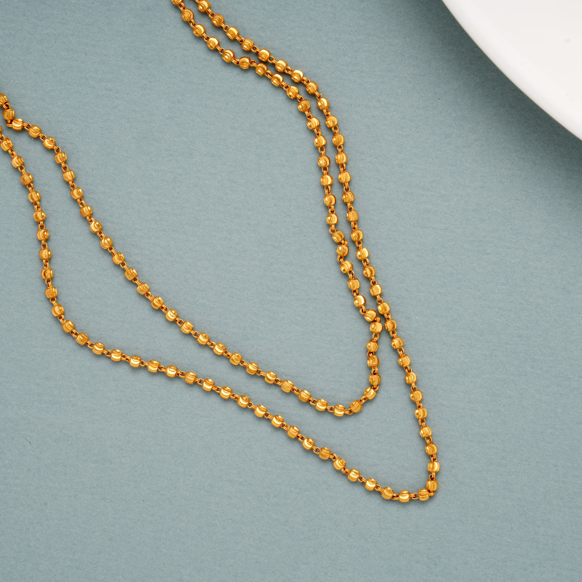 Stylish Two Layer Gold Ball Chain