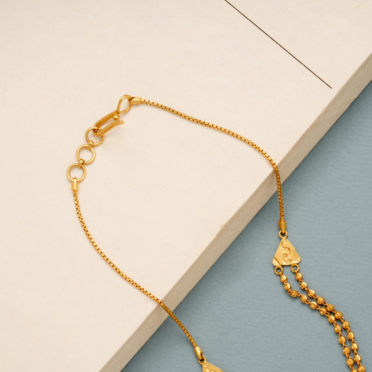 Stylish Two Layer Gold Ball Chain