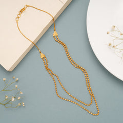 Stylish Two Layer Gold Ball Chain
