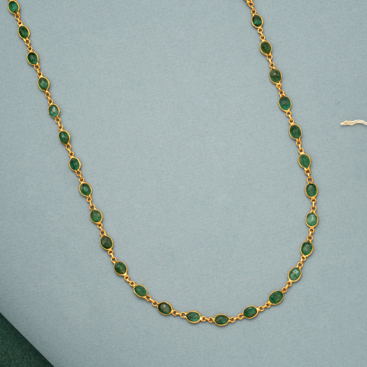 Precious Emerald Gold Chain Necklace