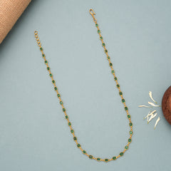 Precious Emerald Gold Chain Necklace