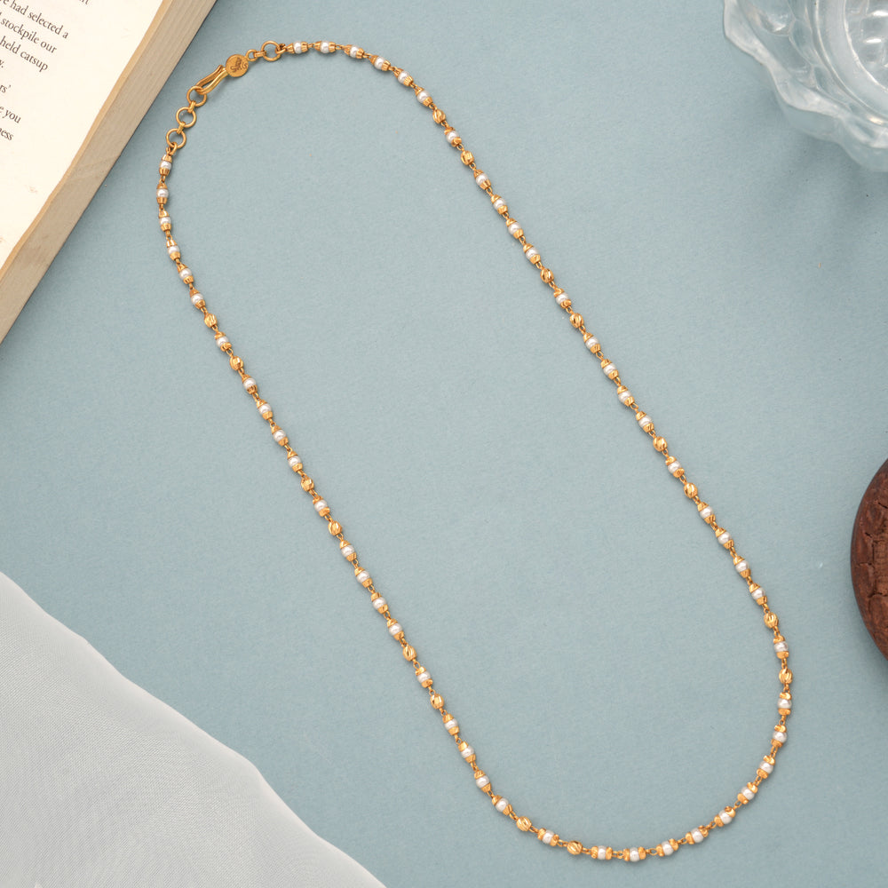 Classic pearl Design Gold Mala