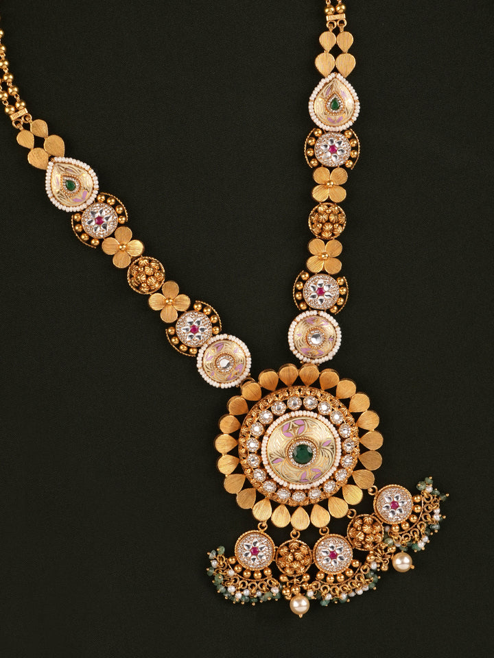 Brass Antique Long Gold Haram