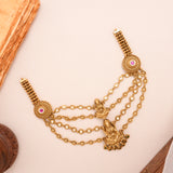 Antique Layered Golden Lakshmi Pendant Necklace Set