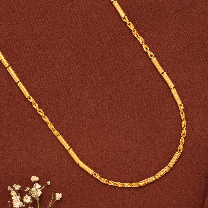 Premium Twisted Cylinder Gold Chain