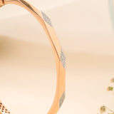 Geometric with Stone Accents Gold Kada