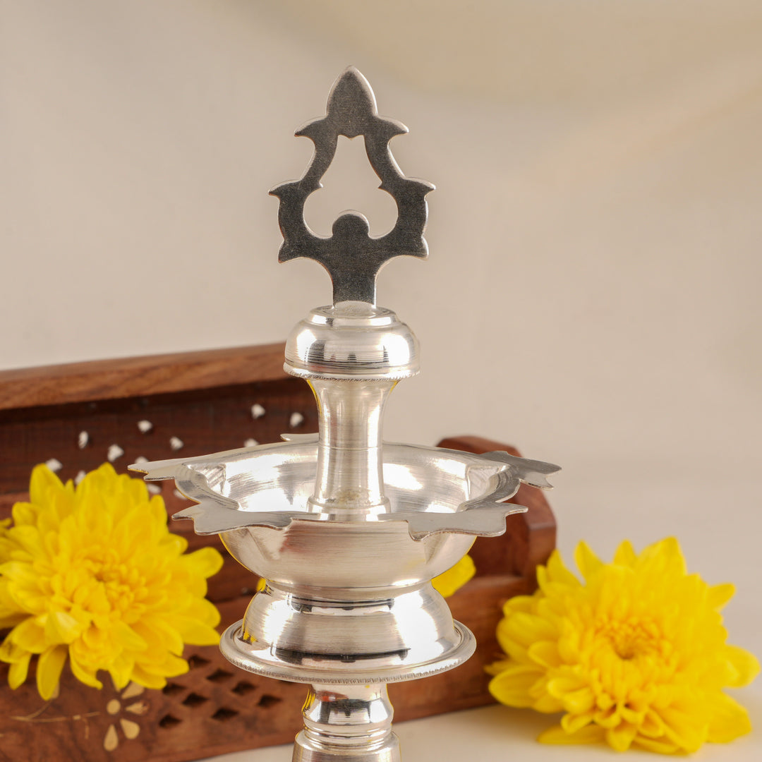 Elegant Sterling Silver Kuthu Vilakku