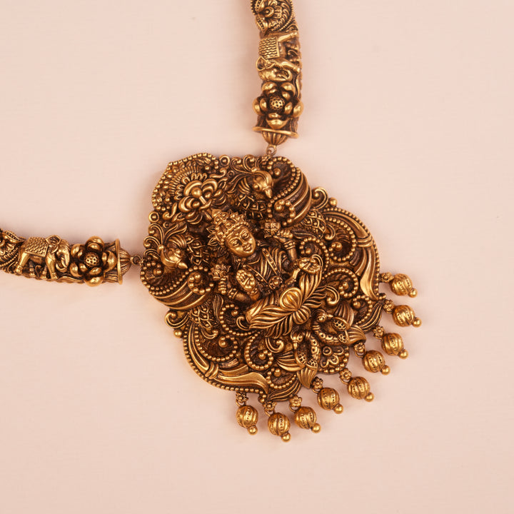 Antique Lakshmi Temple Design Gold Necklace